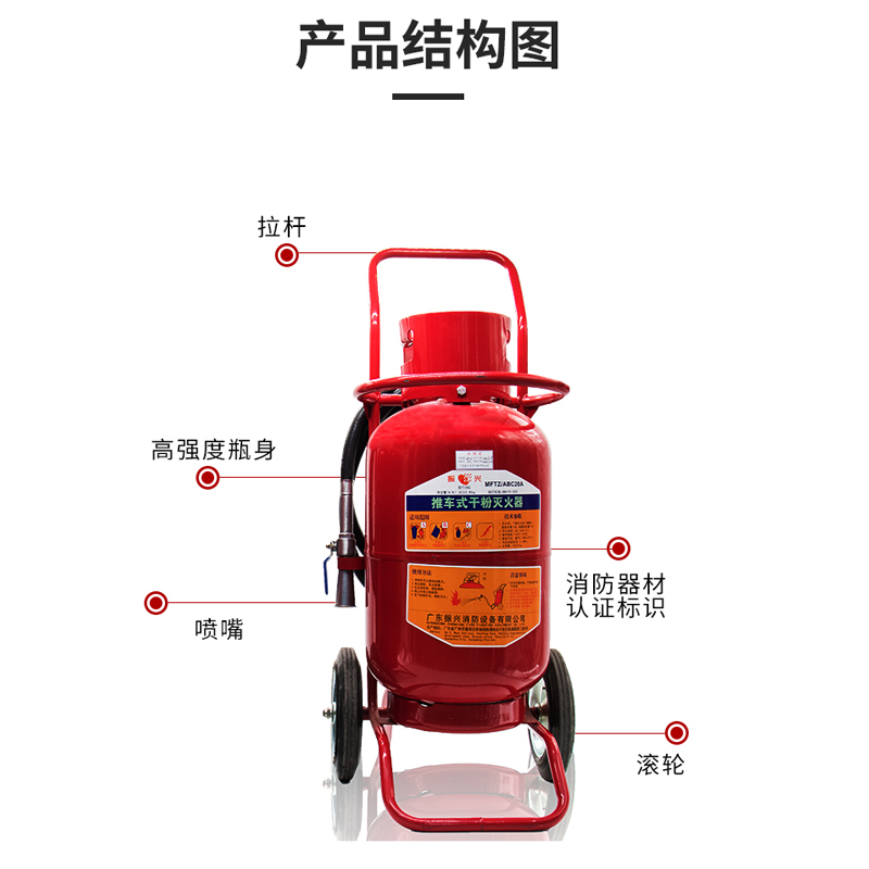 推車式干粉滅火器MFTZ/ABC20A的性能特點有哪些？適用于哪些火災(zāi)類型？